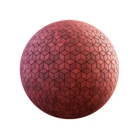 Red cube concrete pavement